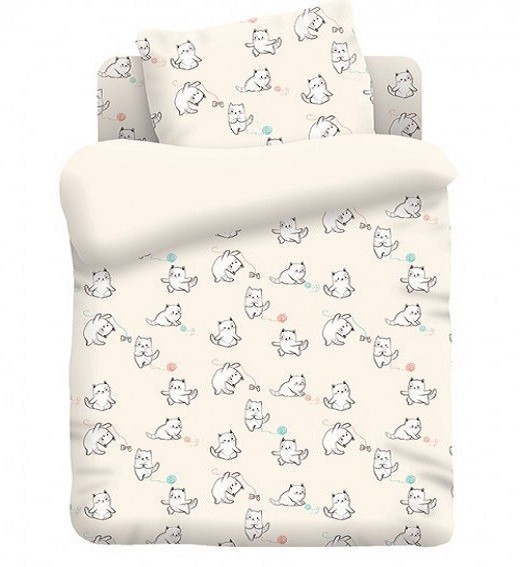 

Детское постельное белье Котята CottonTwill 1-спальное 150х220 см Поплин (ДПР020-2)