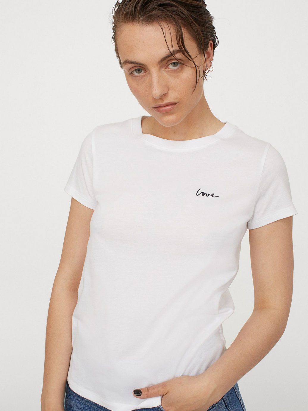

Футболка H&M 0717490_бел.love XS Белая