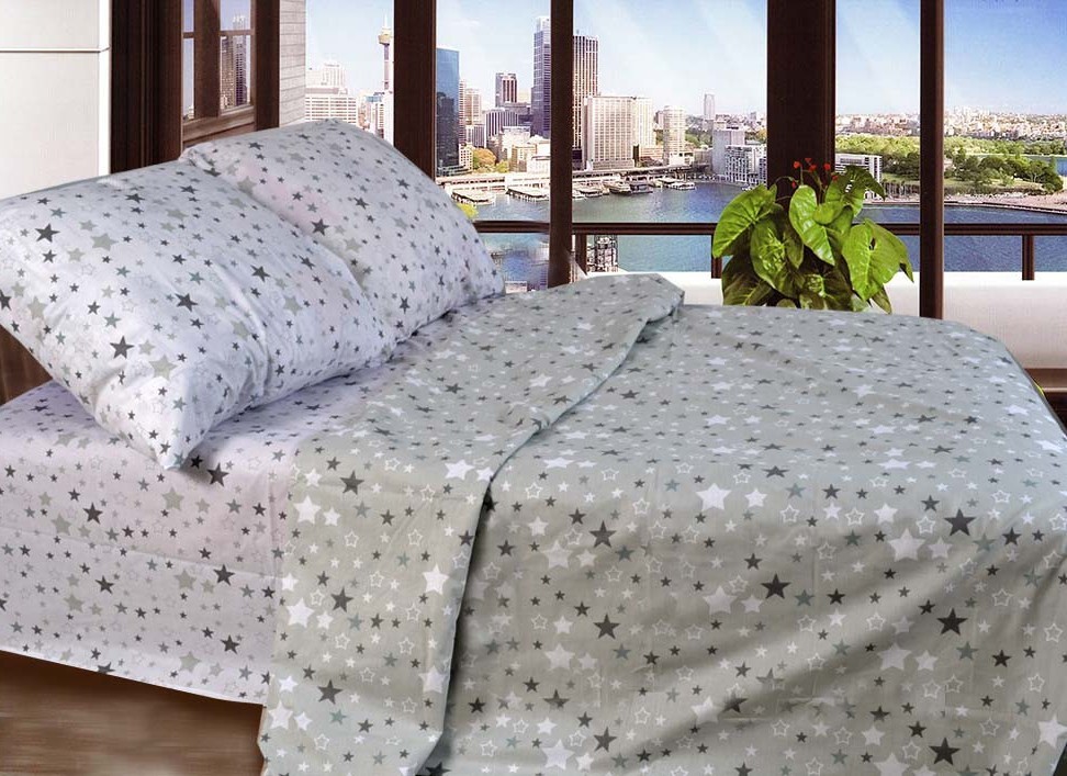 

Комплект постельного белья из фланели "Звездочки на сером" CottonTwill 2-спальный 200х220 см (FL002-4)