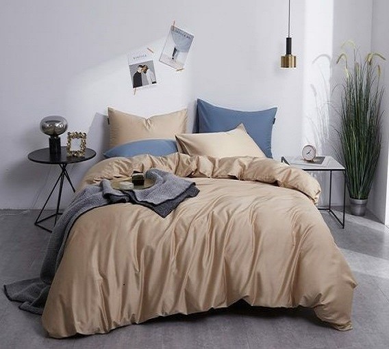 

Комплект постельного белья из Сатина Solid Colors CottonTwill 220х250 см Семейный Орех (К026-6)