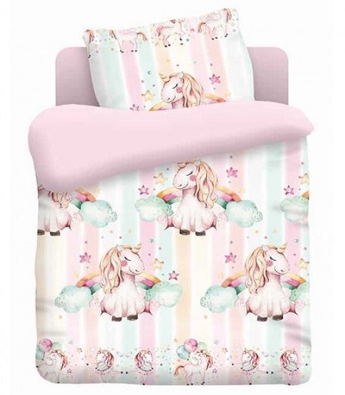 

Комплект постельного белья Единорожка CottonTwill 150х220 см 1.5-спальный Поплин (ДПР015-3)