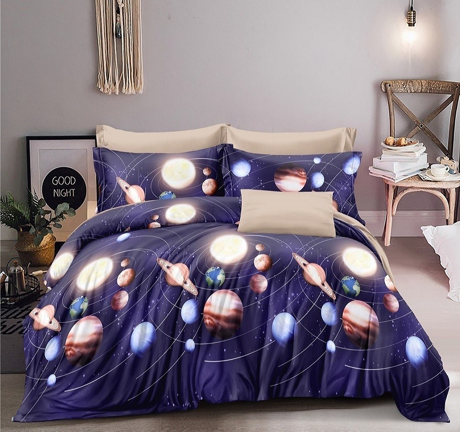 

Комплект постельного белья из сатина "Планетарий" NoviTeks 220х240 см Семейный (NTC013-5)
