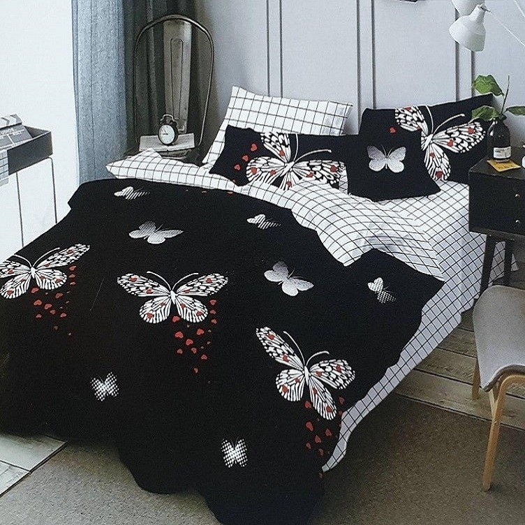 

Комплект постельного белья "Бабочки на черном" NoviTeks 1.5-спальный 150х220 см Бязь Gold Пакистан (NTбг075-2)