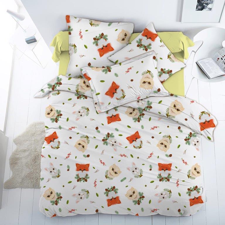 

Комплект детского постельного белья Лесные пушистики CottonTwill 1-спальный 150х220 см Поплин (ДПР049-2)