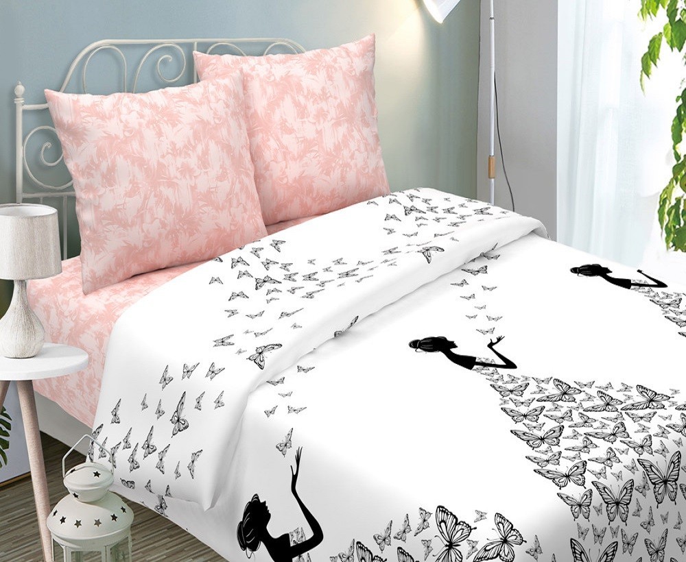 

Комплект постельного белья с бабочками "Джулия" CottonTwill 220х240 см Поплин Семейный (ДПР0010-5)