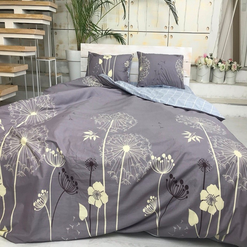 

Комплект постельного белья с одуванчиками "Шале" CottonTwill Сатин Premium 220х240 см Евро (SP067-5)