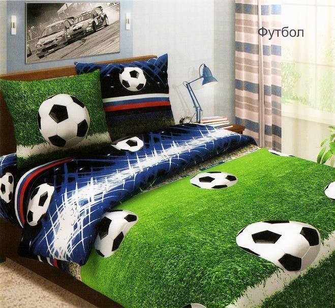 

Комплект постельного белья Футбол 3D CottonTwill 1.5-спальный 150х220 см Бязь (ДРБ011-3)
