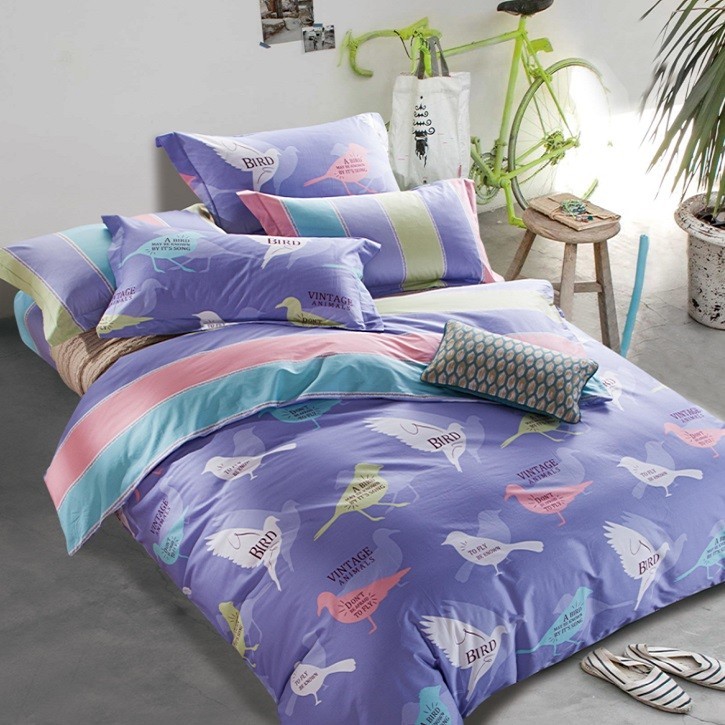 

Комплект постельного белья Птички CottonTwill 2-спальный 200х220 см Сатин Люкс Elite (SE022-4)