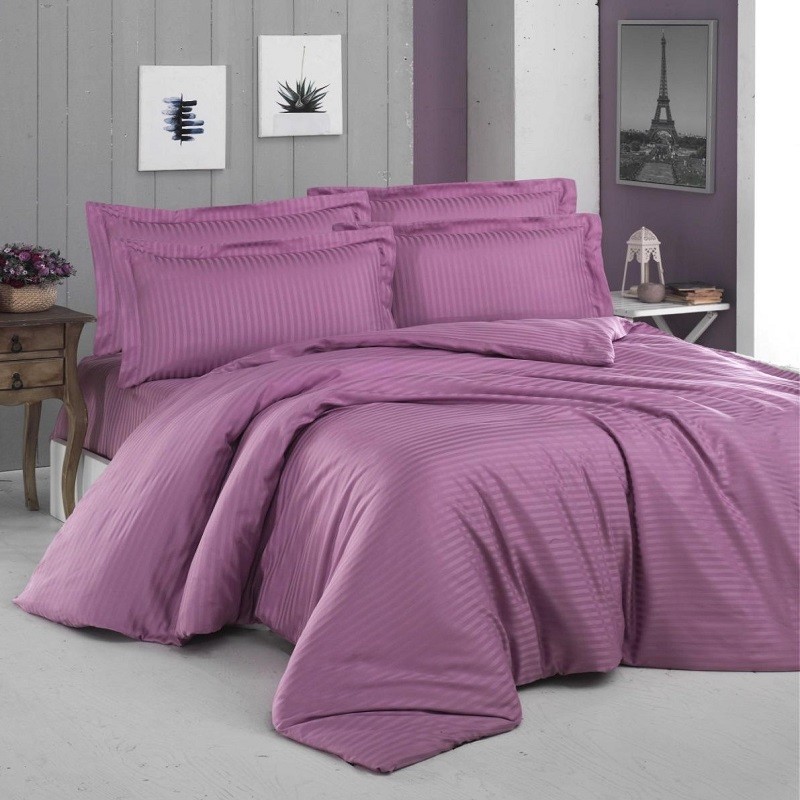 

Комплект постельного белья Сатин Страйп CottonTwill 2-спальный 200х220 см Фиолетовый (SСТ000-4)