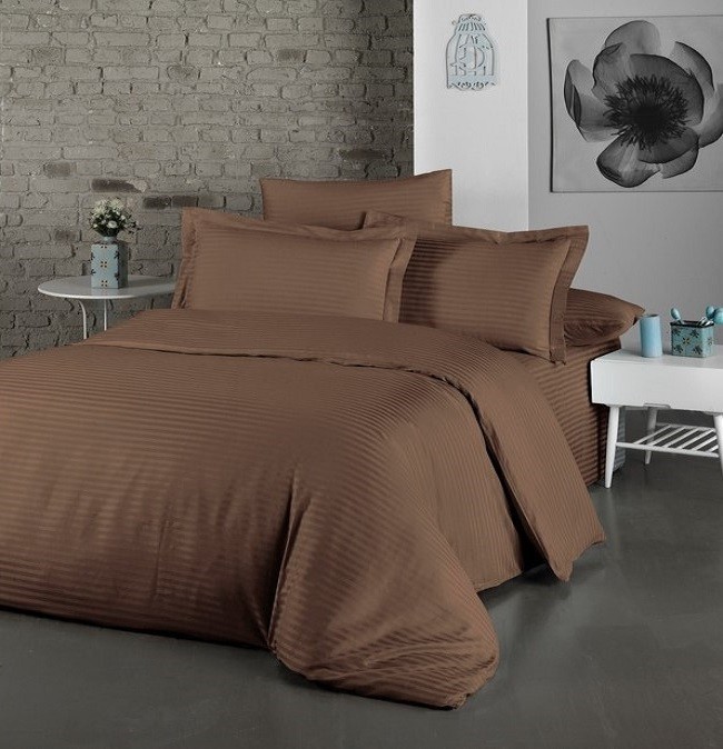 

Комплект постельного белья Сатин Страйп CottonTwill 1-спальный 150х220 см Шоколад (SСП035-2)