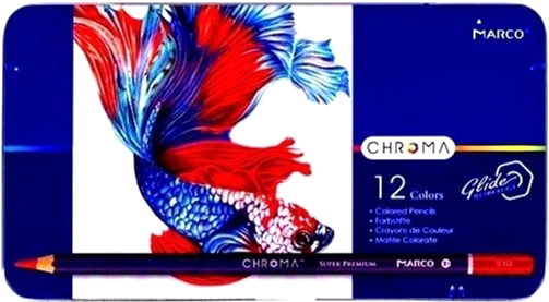 

Карандаши цветные Marco Chroma 12 цветов в металлическом пенале (8010-12TN)