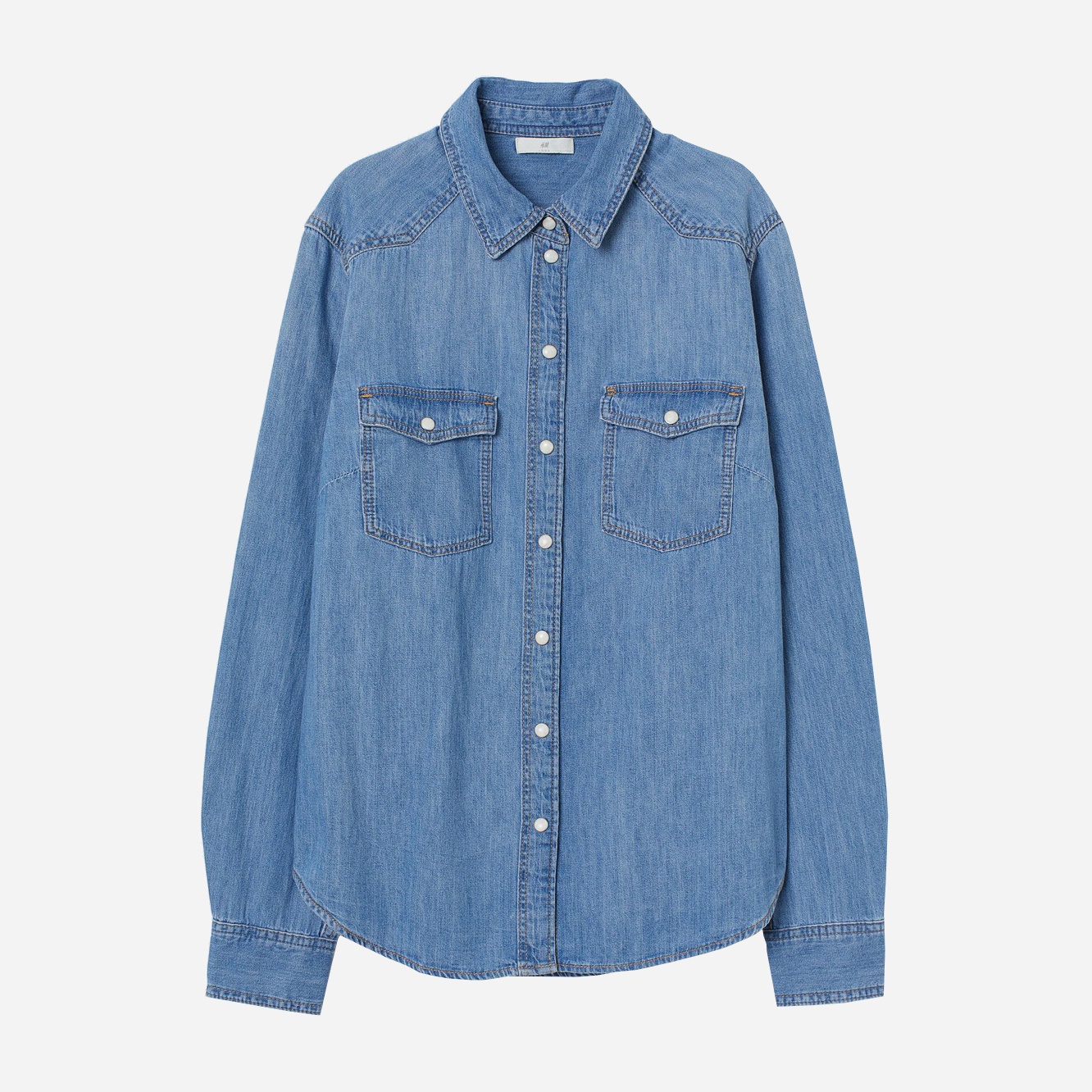 

Рубашка джинсовая H&M 881570  Синяя, Рубашка джинсовая H&M 881570 42 Синяя