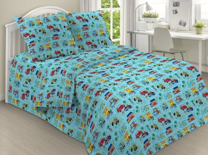 

Постельное белье с машинками Детский парк CottonTwill 150х100 см Поплин (ДРП006-1)