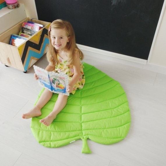 

Коврик листик в детскую комнату MammyDo Light green 93x73 см салатовый