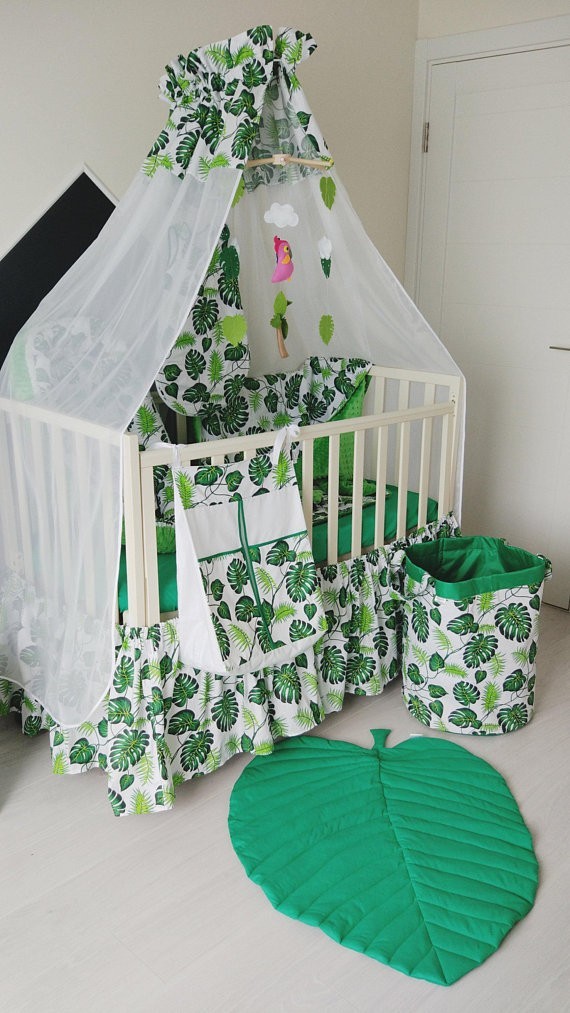 

Комплект в кроватку MammyDo Tropical 8 элементов зеленый