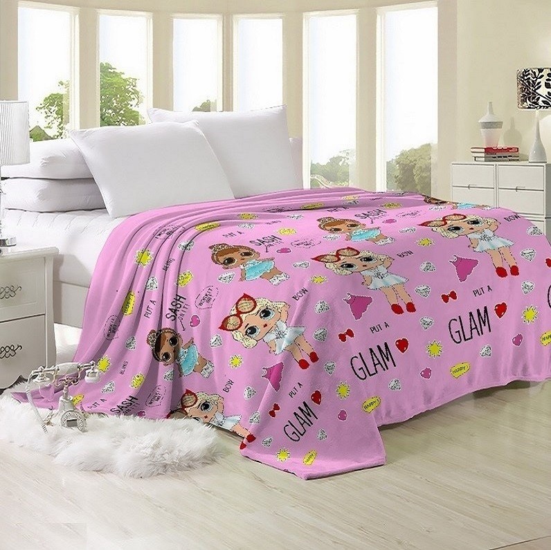 

Плед-покрывало велсофт "Куклы ЛОЛ" CottonTwill 200х220 см (СТП04-4)