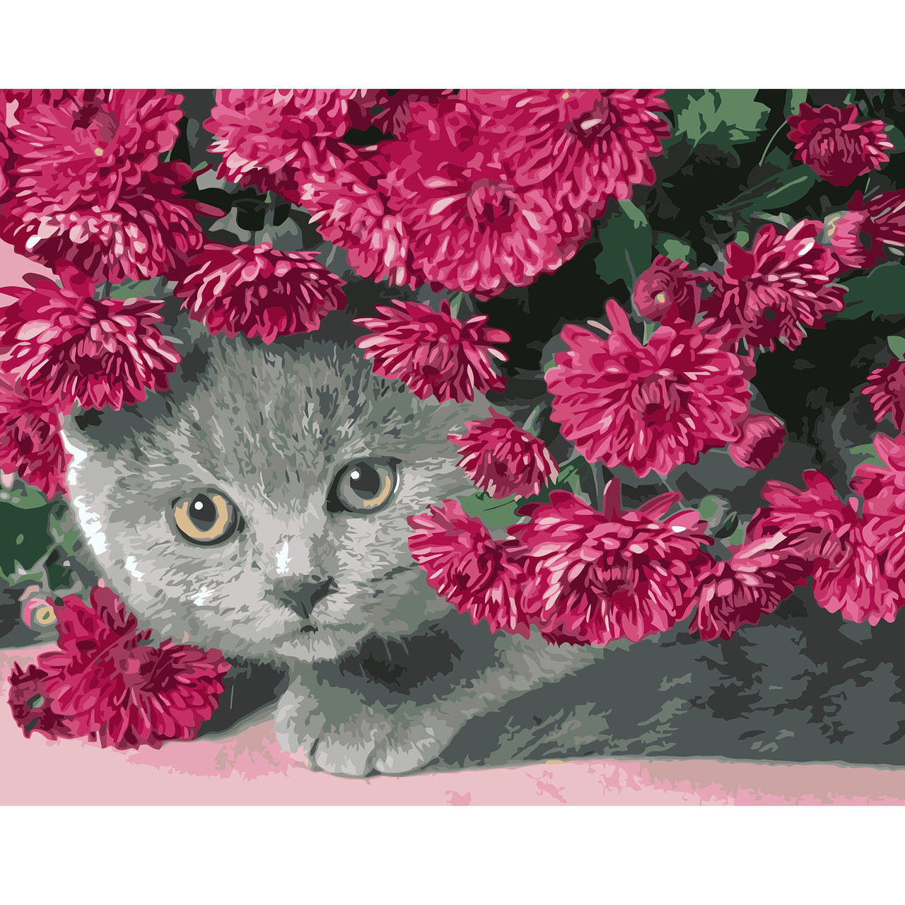 

Картина по номерам Котик в цветах, 40*50 см, ST