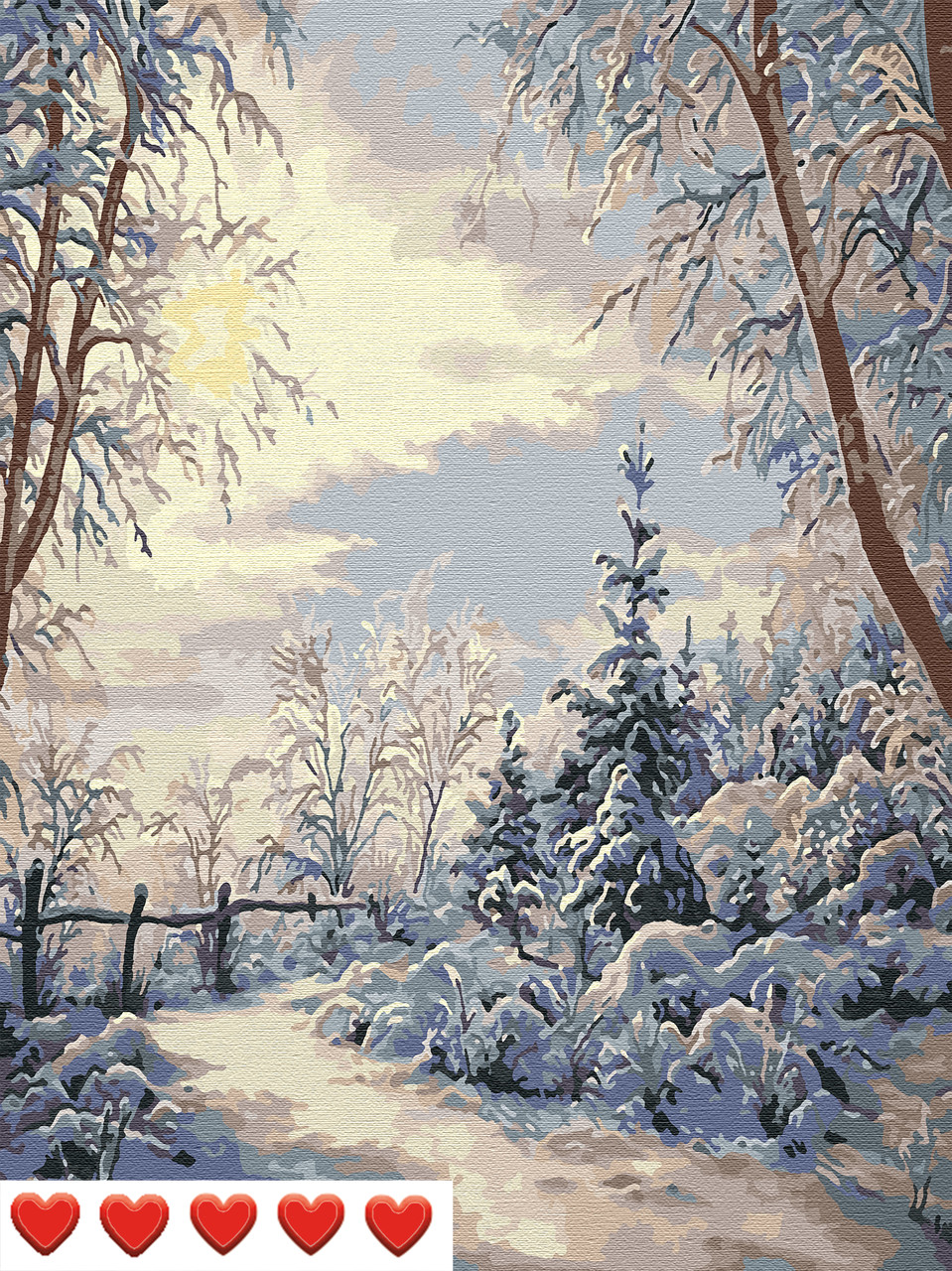 

Картина по номерам Зима, цветной холст, 40*50 см, без коробки, Барви+ ЛАК