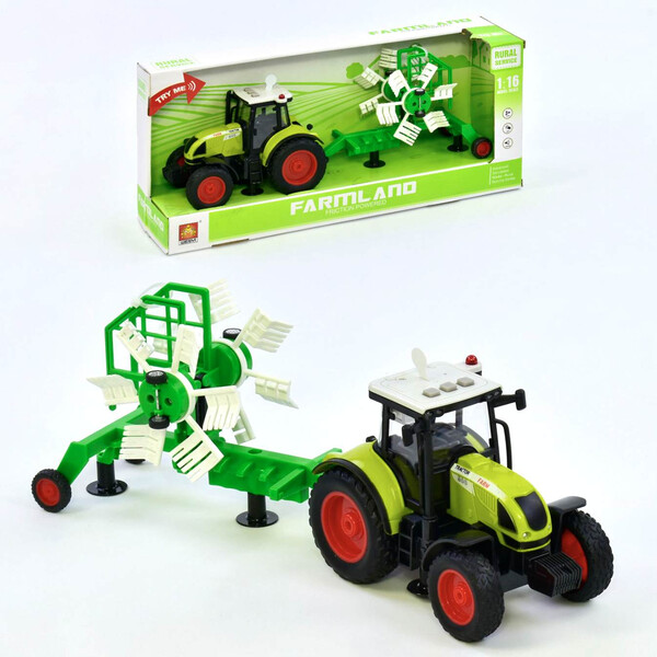 

Трактор с плугом детский Wenyi инерционный со звуками 1:16 Зеленый (195227)