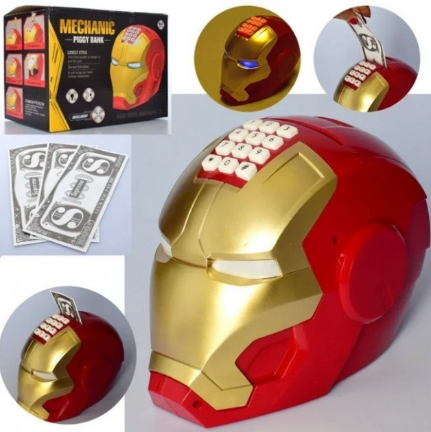 

Детский сейф-копилка с кодовым замком и купюроприемником UKC Mechanic Piggy Bank Iron Man