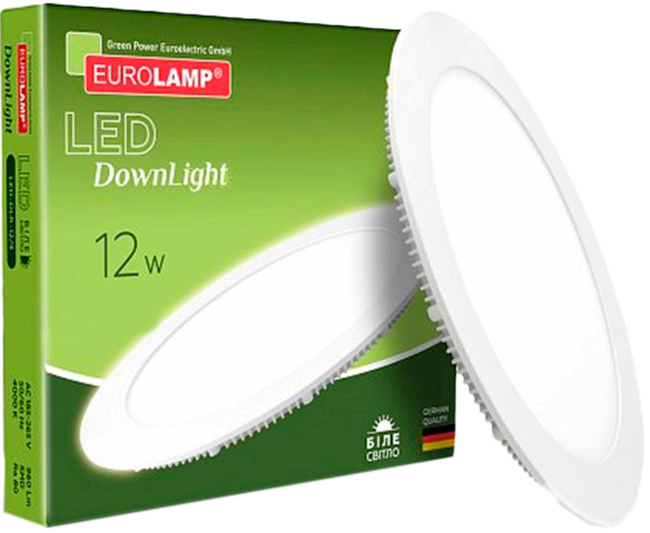 

Светильник потолочный EUROLAMP LED Downlight 12W 4000K круглый (LED-DLR-12/4)
