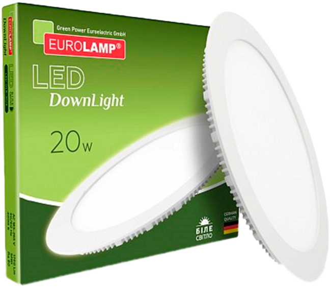 

Светильник потолочный EUROLAMP LED Downlight 20W 4000K круглый (LED-DLR-20/4)