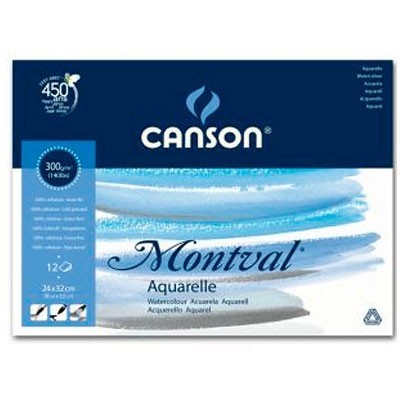 

Блок бумаги для акварели Canson Montval 300г/кв.м 24*32см 12 листов