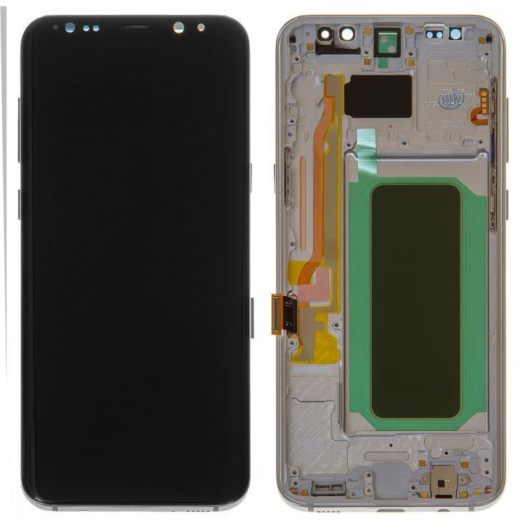 

Дисплей для Samsung G955 Galaxy S8 Plus, сріблястий, із сенсорним екраном, з рамкою, (OLED),