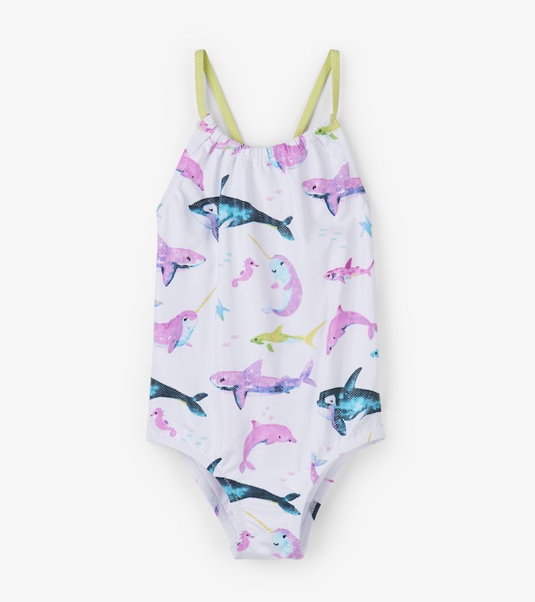 

Купальник суцільний Hatley Watercolour Sea Friends 10A білий 140см (S19SBK1381)