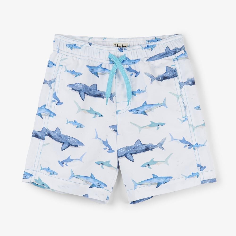 

Шорти купальні Hatley Watercolour Sharks 10A білий 140см (S19WSK809)