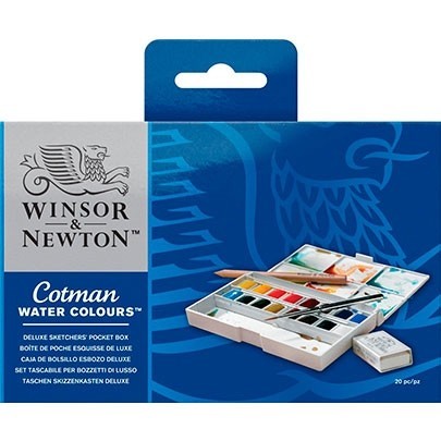 

Набор акварельных красок Winsor & Newton Cotman Half Pan Studio Set 16 шт + кисточка