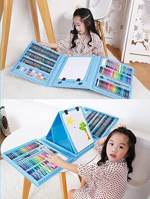 

Художественный набор Art Set на 208 предметов с мольбертом для детского творчества в чемодане голубой