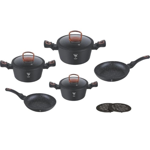 

Набор кастрюль Top Kitchen Deluxe TK00012 10 предметов из алюминия с мраморным покрытием черный