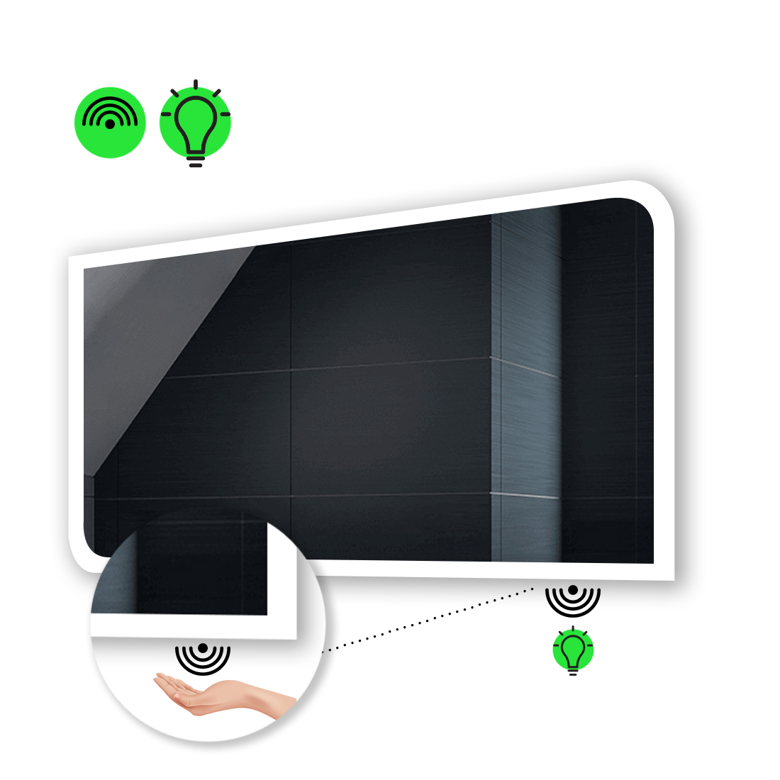 

Зеркало Kruka с Led-подсветкой, с ИК включателем 120x80 см