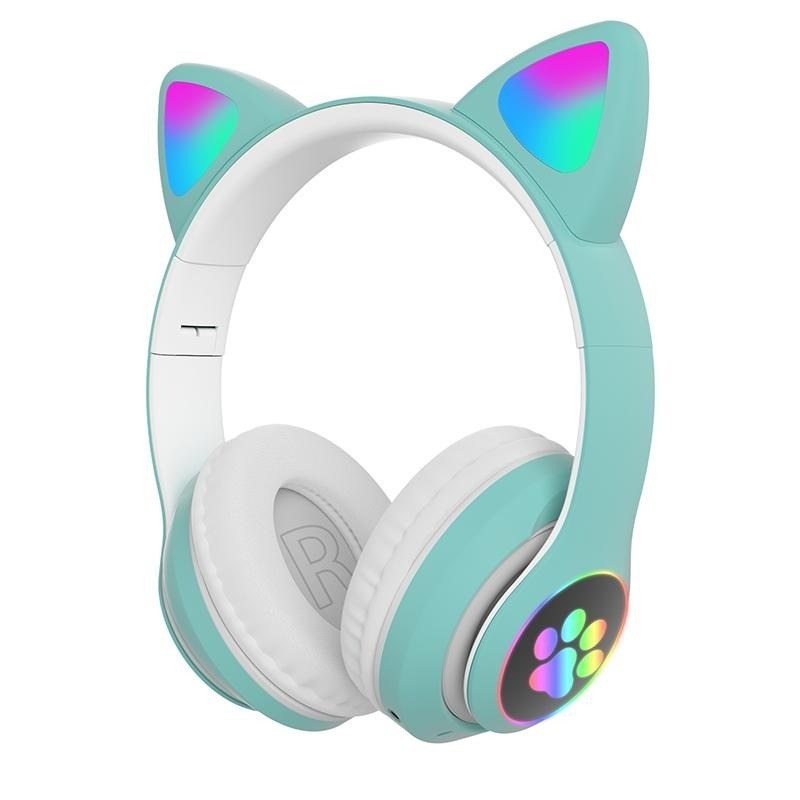 

Беспроводные наушники Cat Ear UKC STN-28 Bluetoot с ушками с подсветкой поддержка MicroSD FM-Радио Зеленый