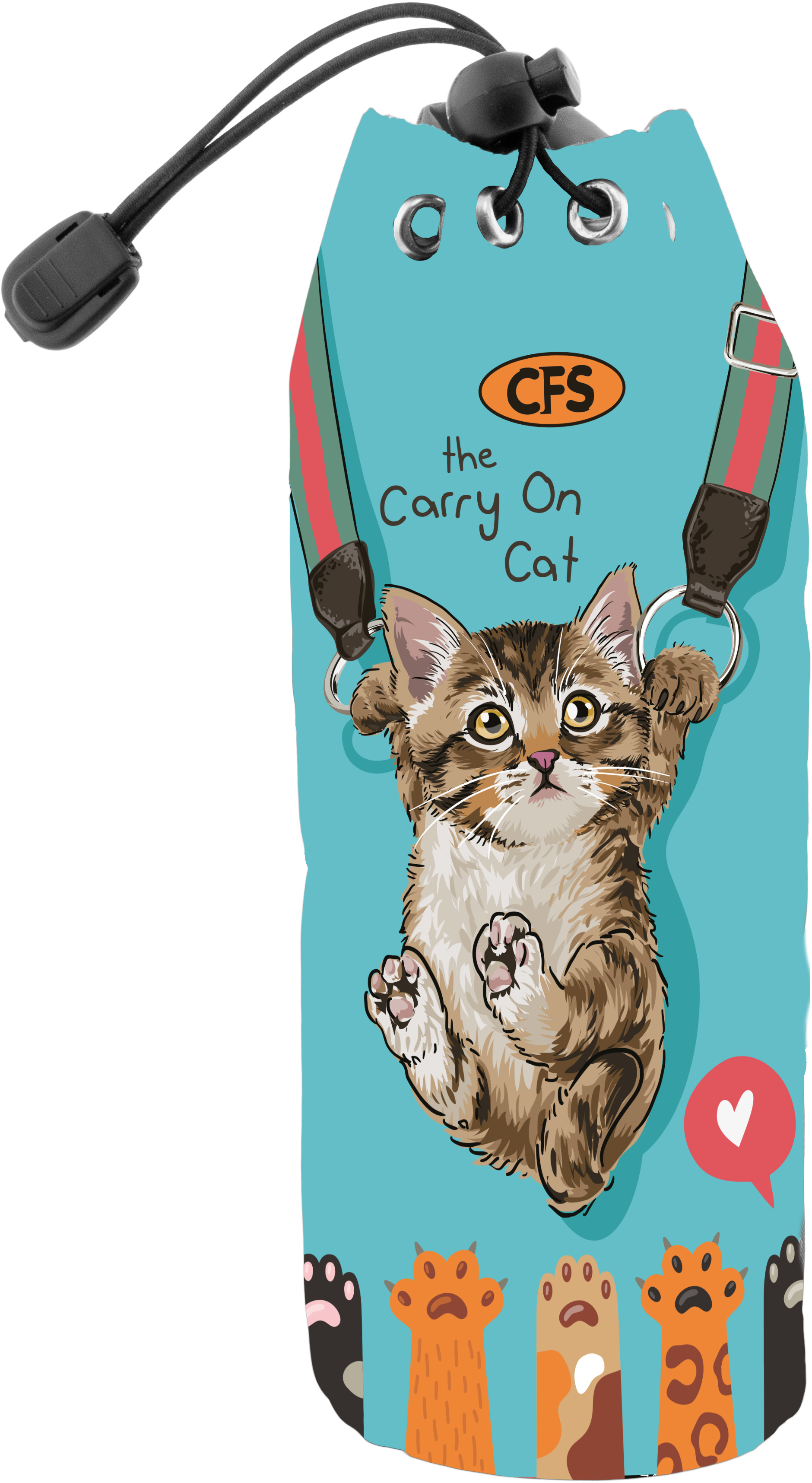 

Пенал Cool For School-тубус Kitten мягкий на стяжке голубой (CF85398-09)
