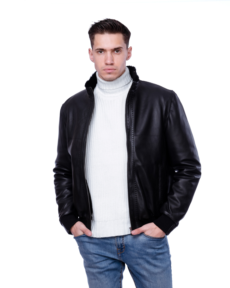 

Мужская дубленка из натуральной овчины Alberta 8201 Y80 VEGETAL 082 4XL Чёрный