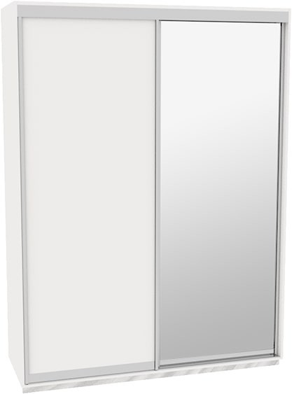 

Шкаф-купе ДОМ Н3196 Белый ДСП+Зеркало 190x60x240