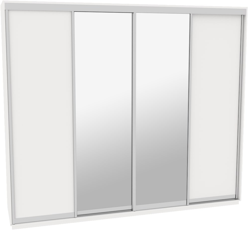 

Шкаф-купе ДОМ Н4316 Белый ДСП+Зеркало 310x60x240