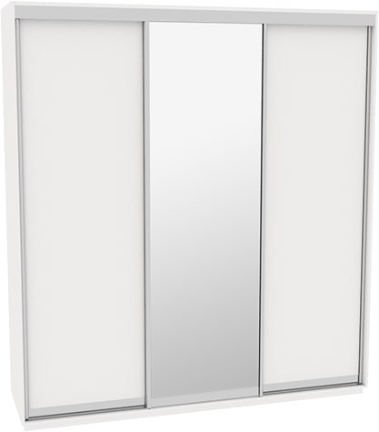 

Шкаф-купе ДОМ Н4236 Белый ДСП+Зеркало 230x60x240