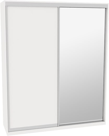

Шкаф-купе ДОМ Н3226 Белый ДСП+Зеркало 220x60x240