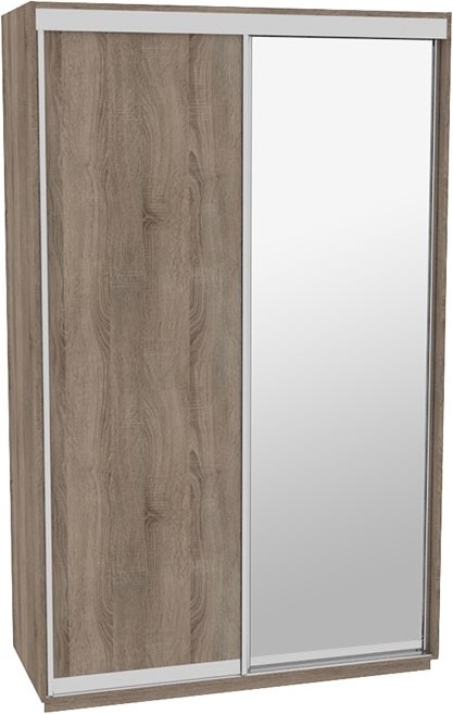

Шкаф-купе ДОМ ВГ146 Дуб сонома трюфель ДСП+Зеркало 140x60x240