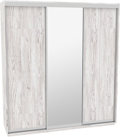

Шкаф-купе ДОМ Н2216 Аляска ДСП+Зеркало 210x60x240