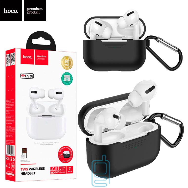 

Bluetooth наушники с микрофоном Hoco ES38 + black silicone case белые