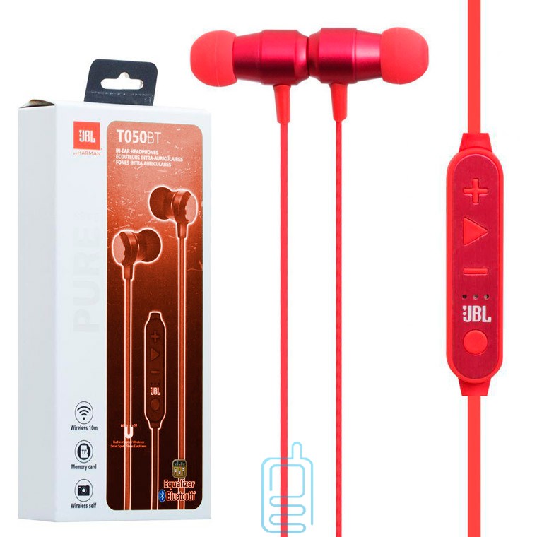 

Bluetooth наушники с микрофоном JBL T050BT красные