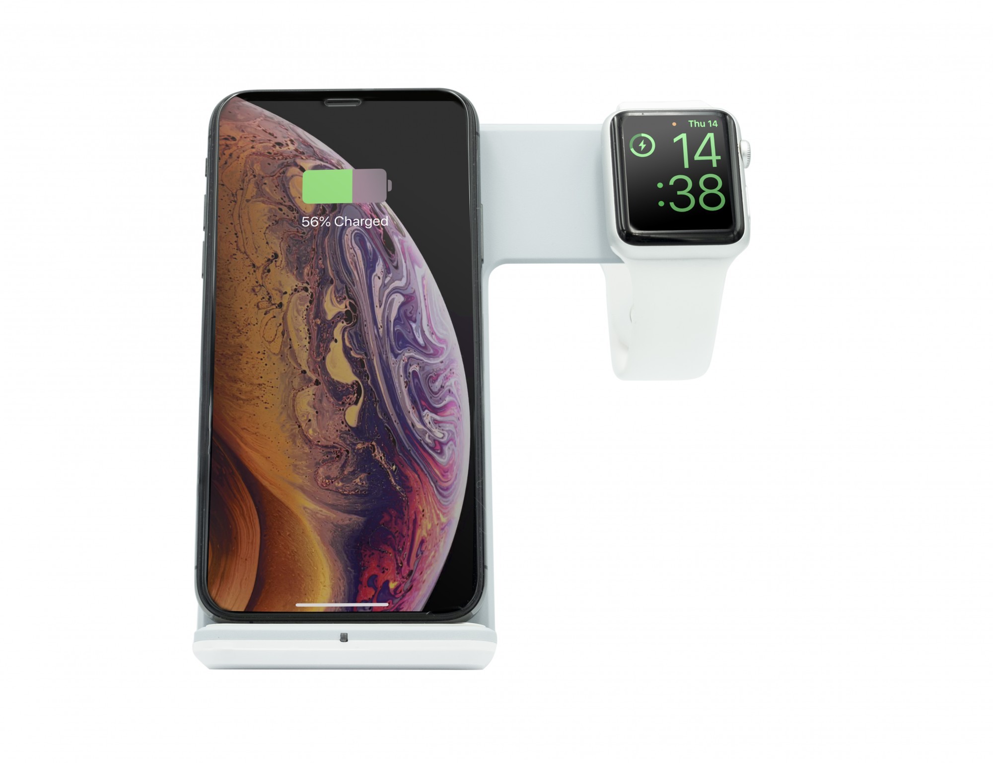 

Беспроводное зарядное устройство док-станция MISSION Charge Dock Station 2 в 1 для Apple Watch и iPhone Белое (QT-DS-01wh)