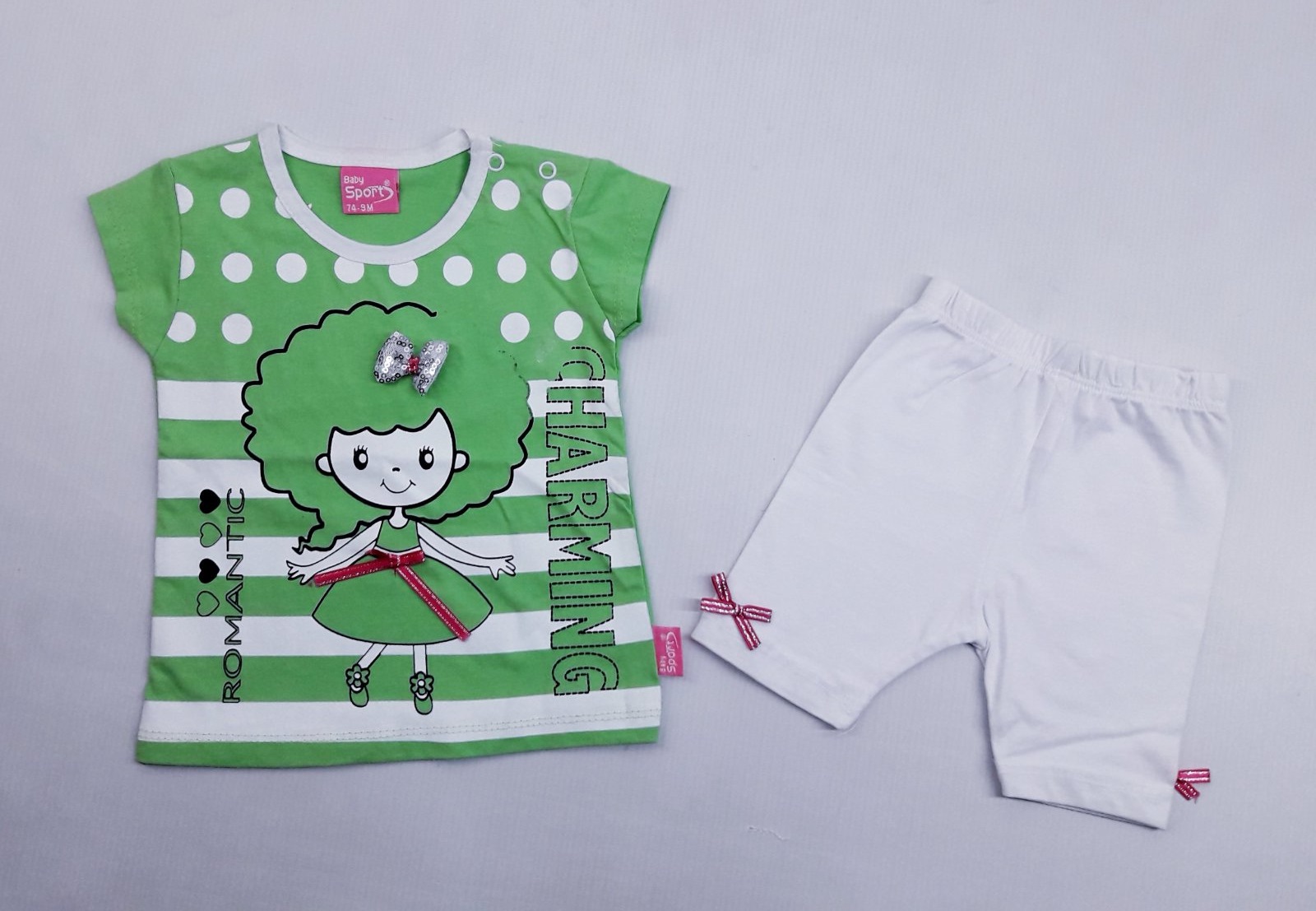 

Костюм (футболка+бриджи) Baby kids 14032 74см(р) зеленый с белым