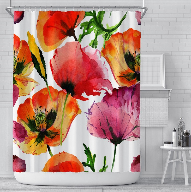 

Шторка для ванной и душа Watercolor poppies 180х180 см (21116)