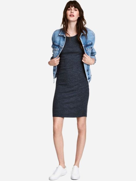 

Платье H&M 2hm053300140  Темно-синее, Платье H&M 2hm053300140 XS Темно-синее