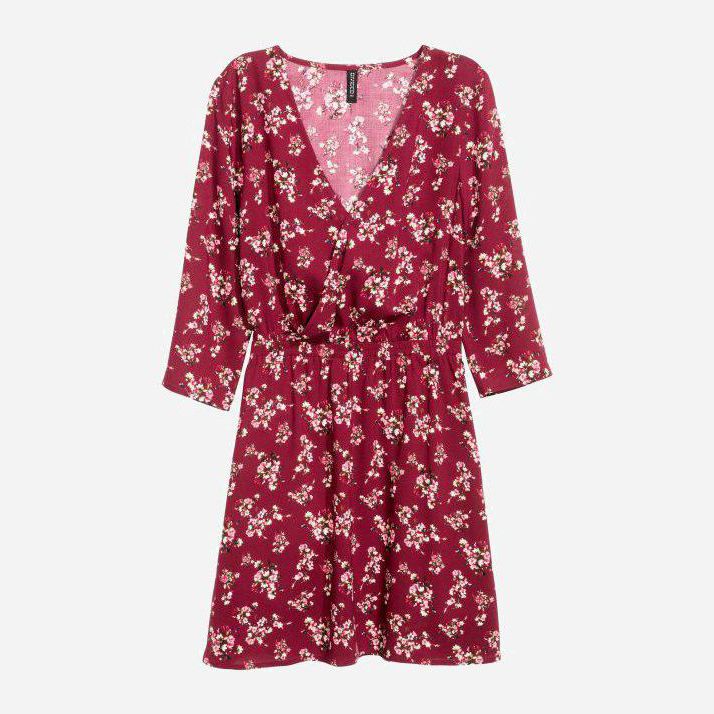 

Платье H&M 4572925RP12  Бордовое, Платье H&M 4572925RP12 34 Бордовое